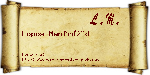 Lopos Manfréd névjegykártya